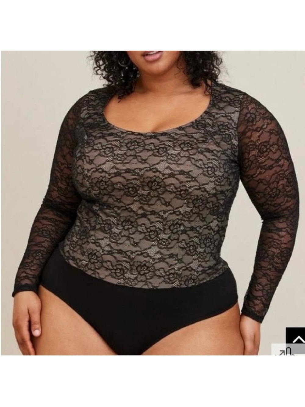 NWT Torrid one piece body suit size 5/5X/26 long sleeve black lace stretch